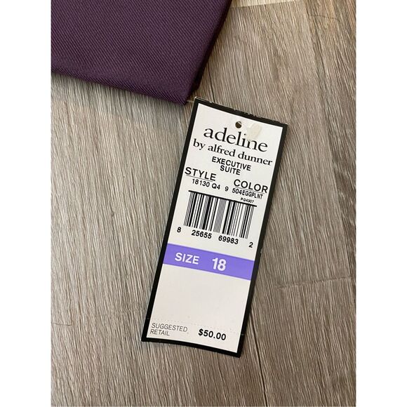 Adeline by Alfred Dunner NWT Eggplant Purple 2-Button Blazer, Size 18, MSRP $50 - Picture 5 of 7